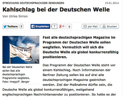 Onlineausgabe der Berliner Zeitung, 19.01.2014