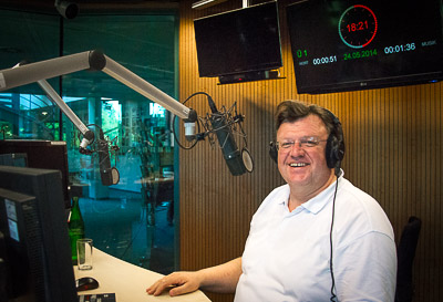 Johannes Beermann im radioeins-Sendestudio