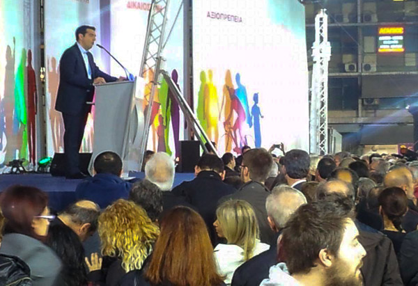 Wahlveranstaltung der Partei Syriza am 22.01.2015