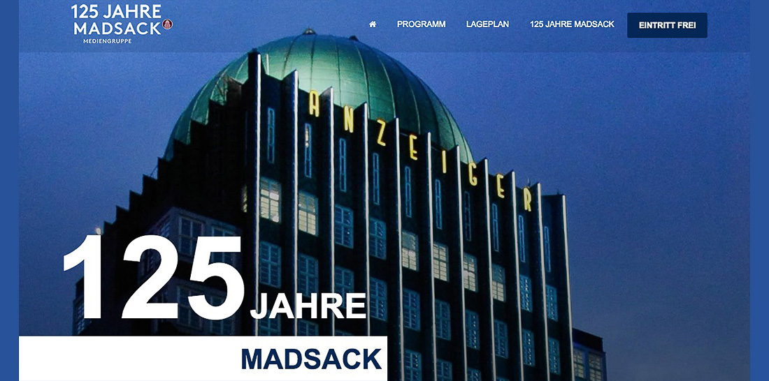 Screenshot: Webseite zum 125jährigen Madsack-Firmenjubiläum